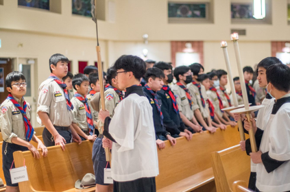 2023 Explorers at Friday Mass and Stations of the Cross
