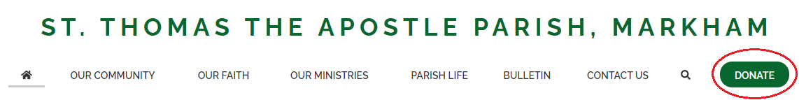 donate button on parish website