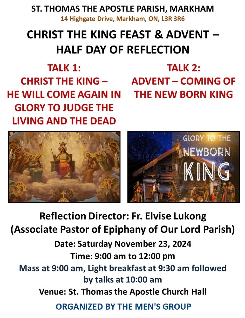 Flyer for the Half day or reflection 2024