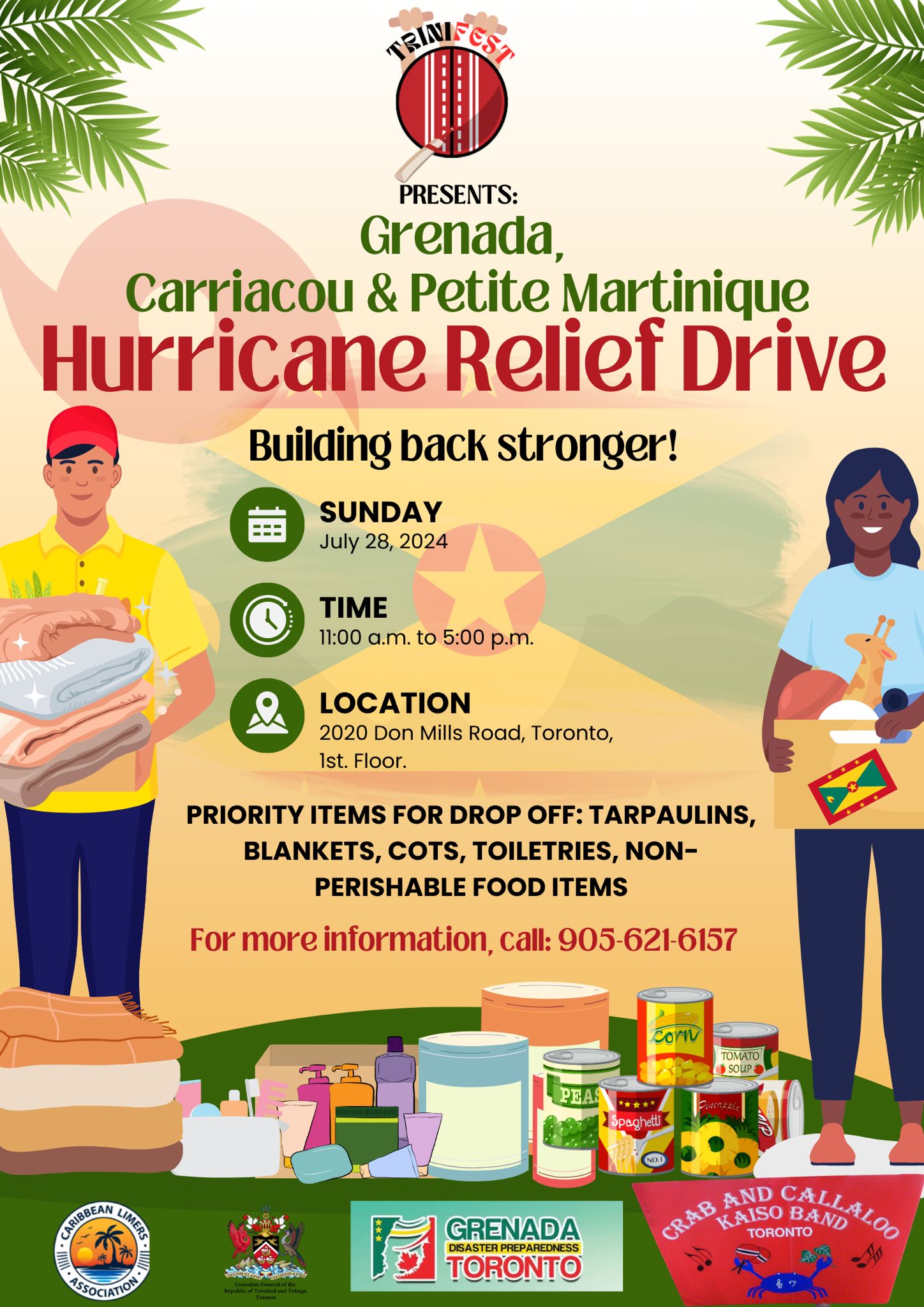 Hurricane Relief Drive for Grenada, Carriacou and Petite Martinique - Sunday, July 28, 2024