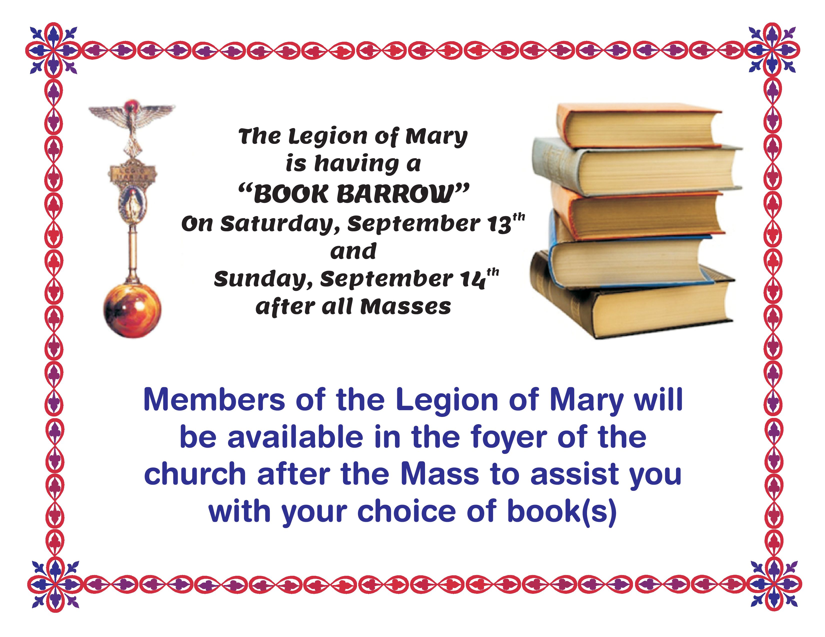 Legion of Mary Book Barrow September 2025
