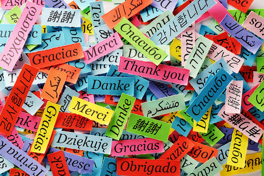 thank you in many languages - color words